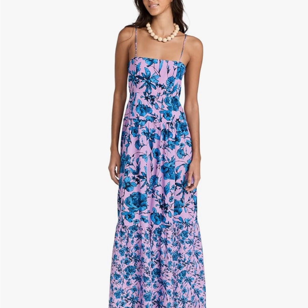 Playa Lucille square neck dress in lilac print